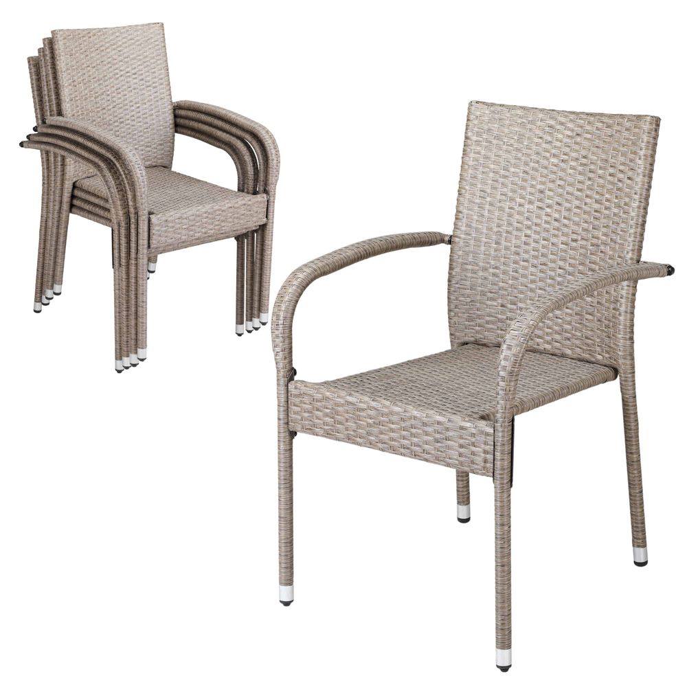 Comfort hagestoler polyrotting 4 stk - krem