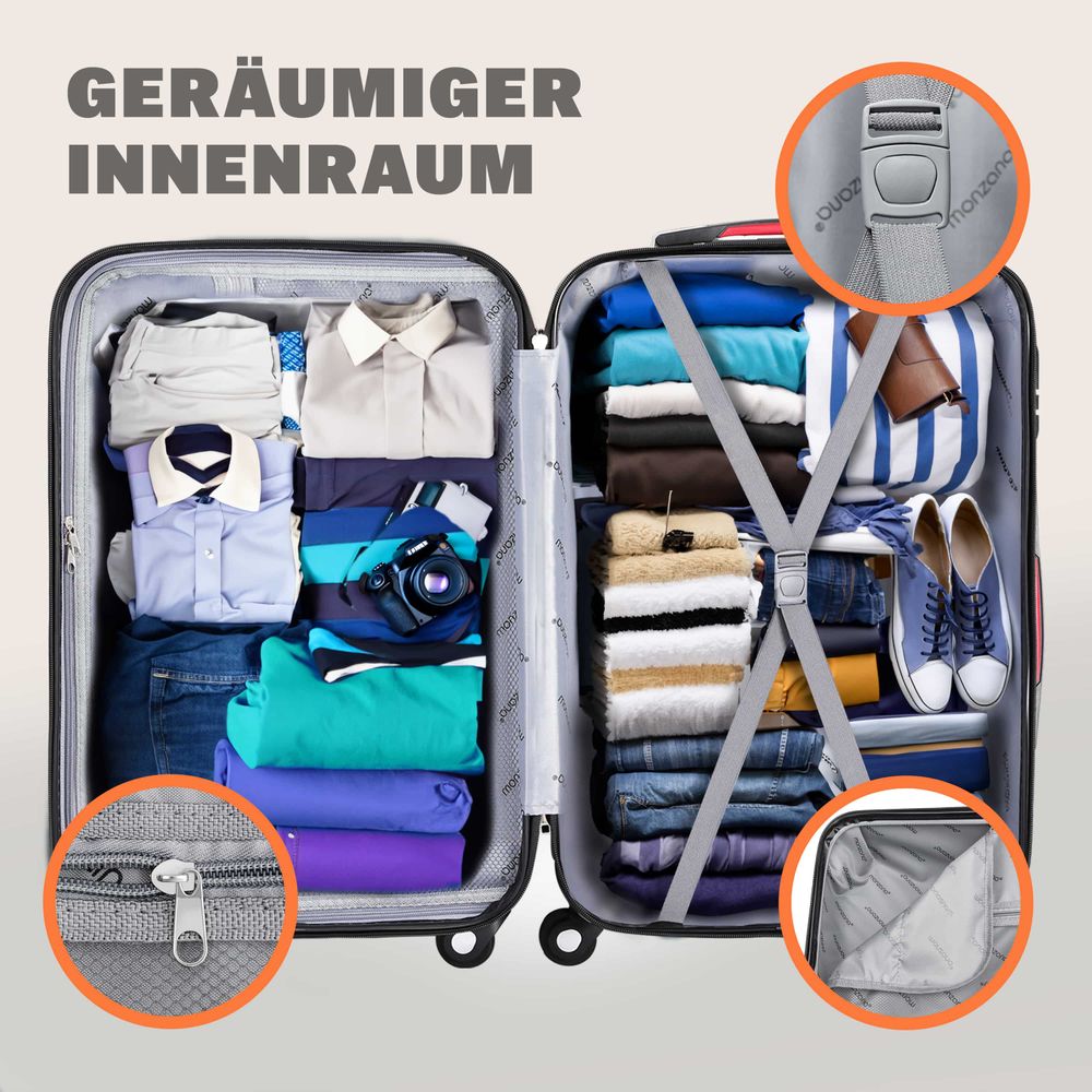 Hard koffert ABS L svart - 62L