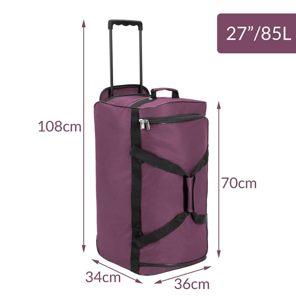 Reisebag med hjul 85L - lilla
