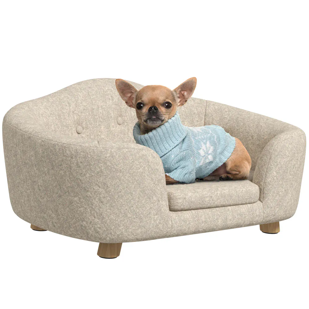 Hundesofa til små hunder i klassisk design – kremhvit