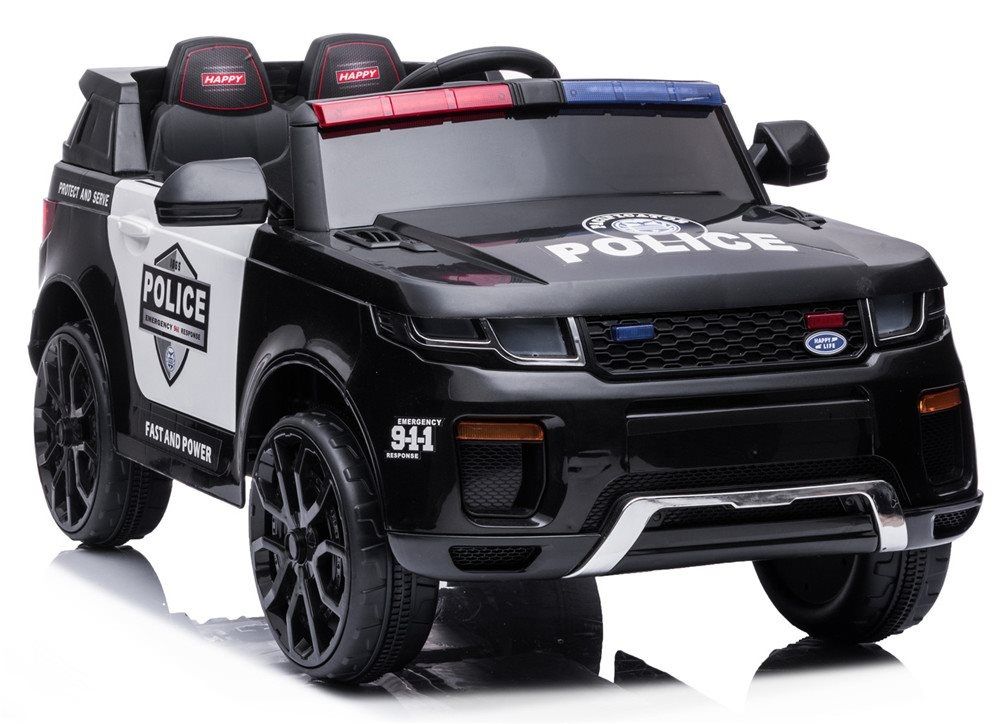 Azeno el-bil 12V Police Suv Gummihjul