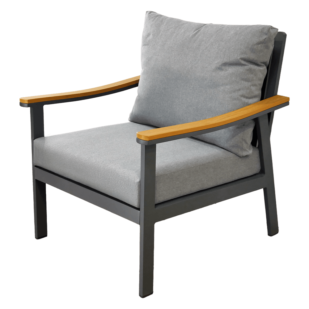 Hagemøbelsett i aluminium og polywood