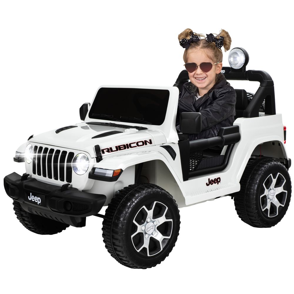 Elbil for barn Jeep Wrangler Rubicon - hvit/sort