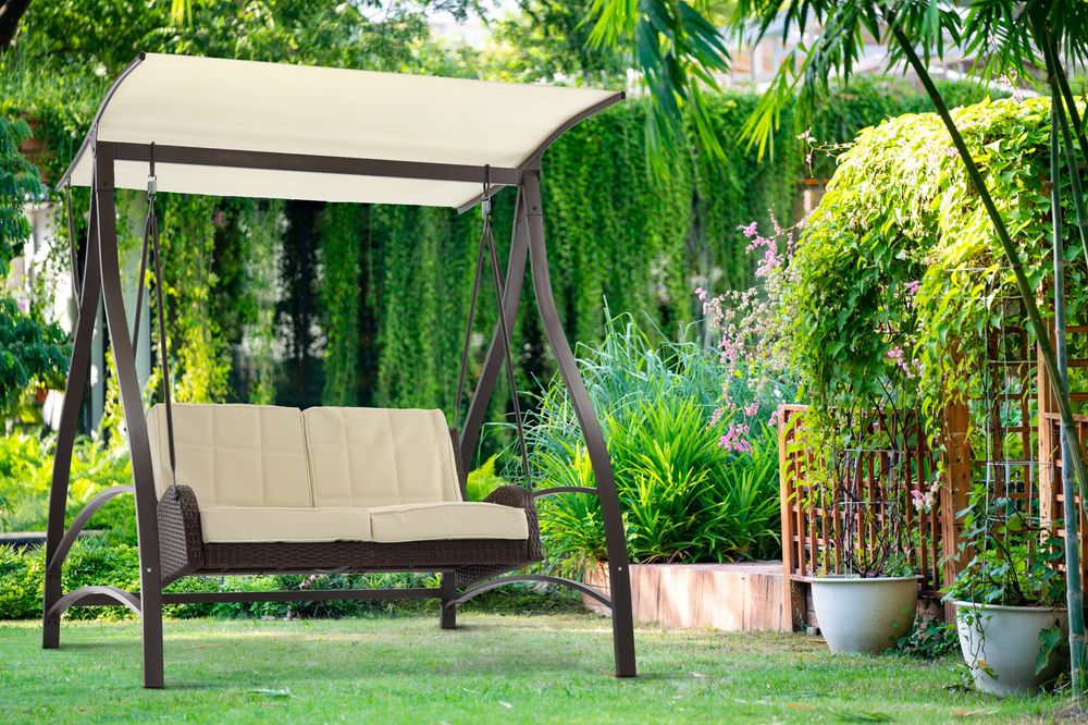 Hagehuske PREMIUM kunstrotting brun - 166x130x170 cm