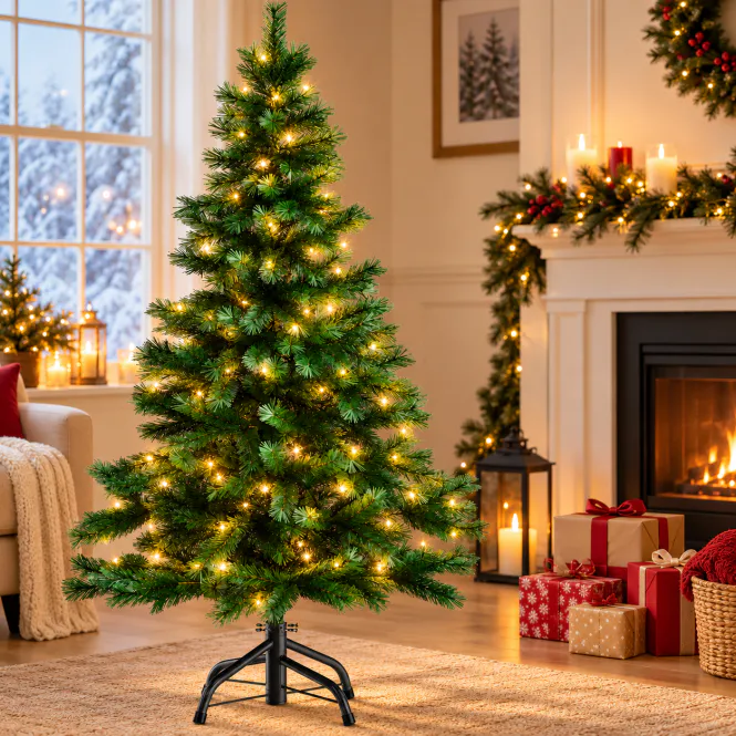 Hovedbilde Kunstig juletre med eventyrlys - 150cm