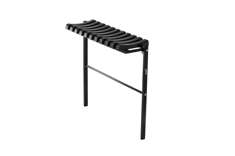 Sammenleggbar sittebenk i sort stål - 68 cm