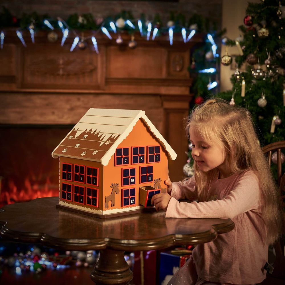 Adventskalender vinterhus MDF