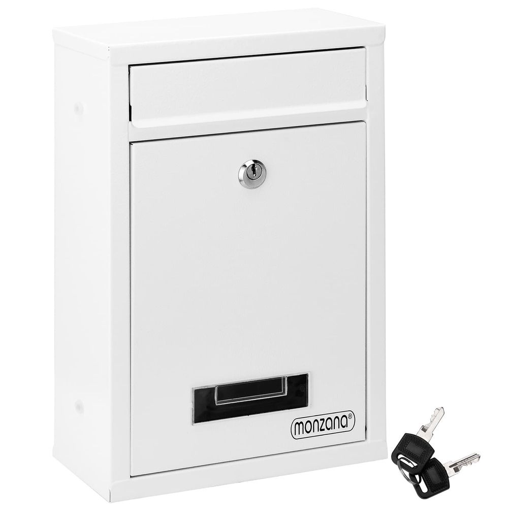 Postkasse med nøkler 32x22x9cm - hvit