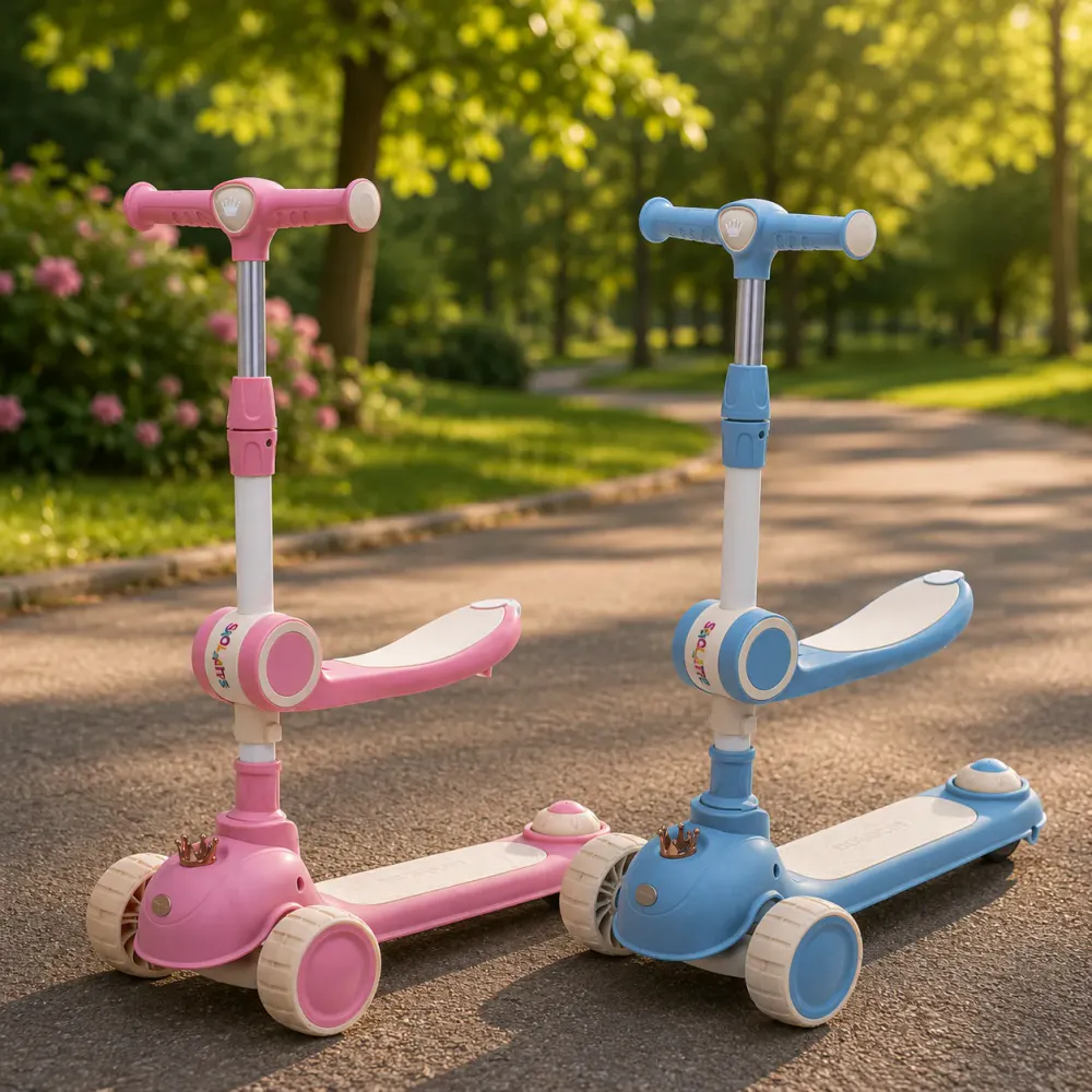 Razor Rollie 2-i-1 sparkesykkel med sete - rosa/blå
