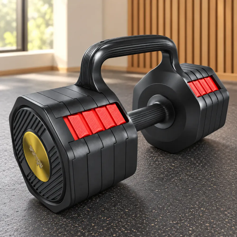 Justerbar manual og kettlebell med vektskiver