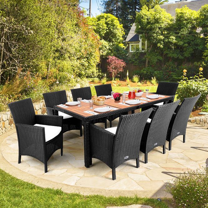 Hovedbilde Hagemøbelsett polyrotting Roma CASARIA® 9-delt - sort (8 ...