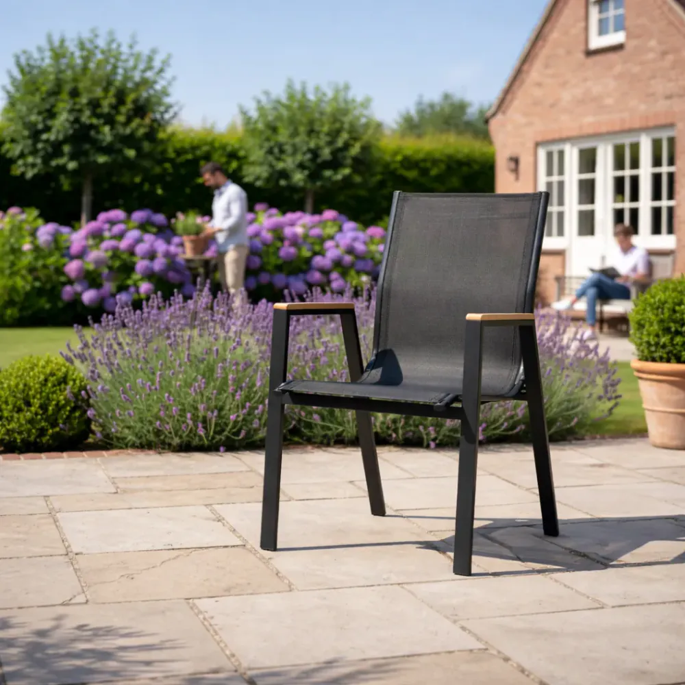 Stål hagestol Polywood 61 x 56 x 90 cm svart