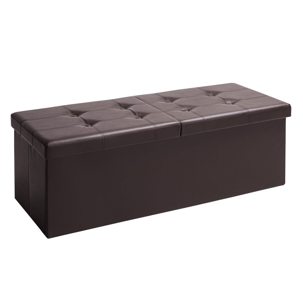 Entrebenk 115x38x38cm med hengslet lokk - brun