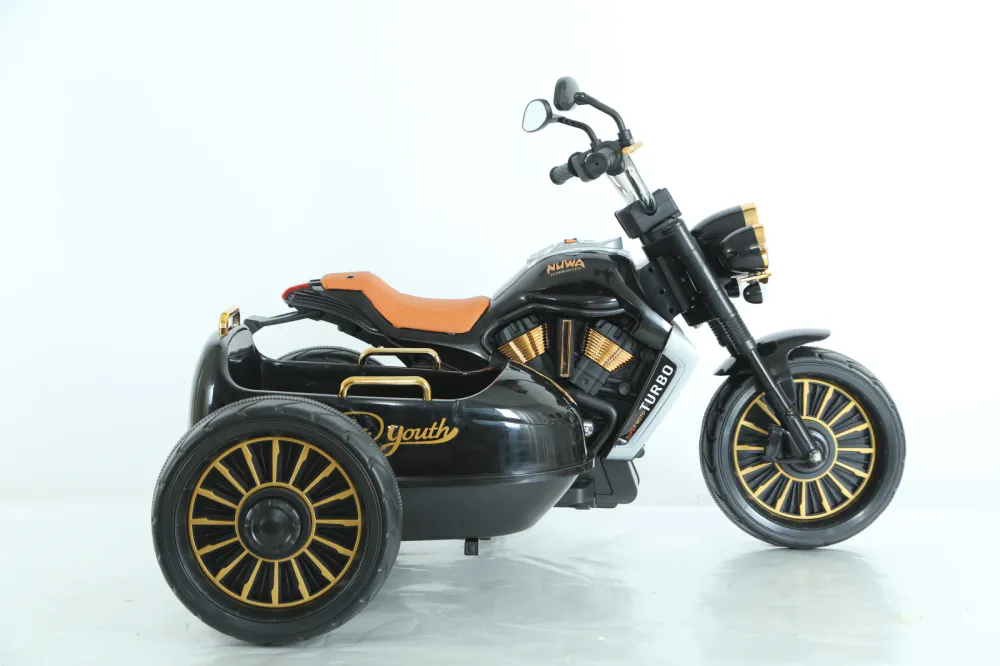 BJDL1588 Elektrisk motorsykkel med sidevogn for barn – 12V, 55W