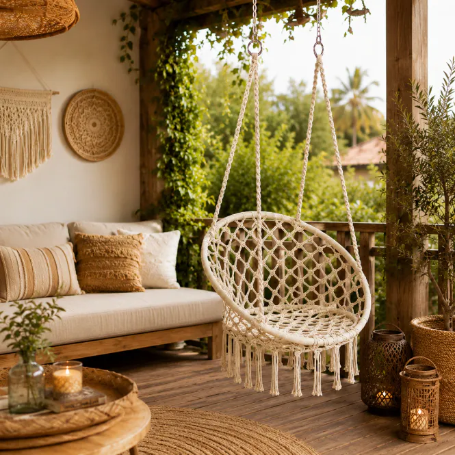 Hovedbilde Hengestol Bali 80 × 60 × 120 cm - Beige