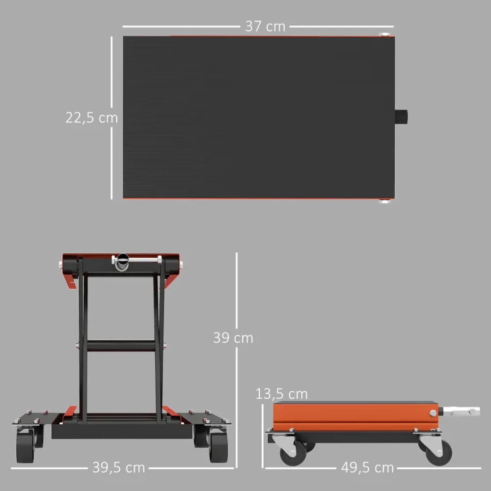 Motorsykkelløfter 500 kg – justerbar 13,5–39 cm