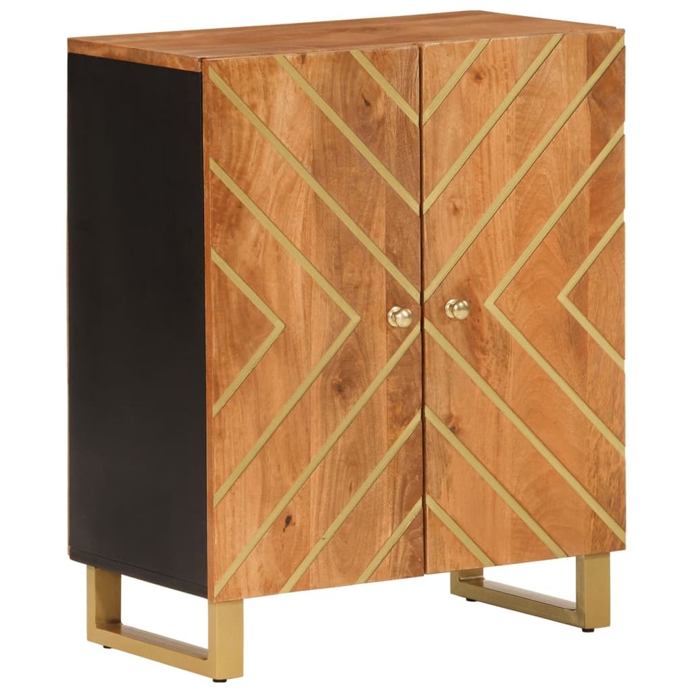 Skjenk i mønstret mango heltre - 60x33,5x75 cm