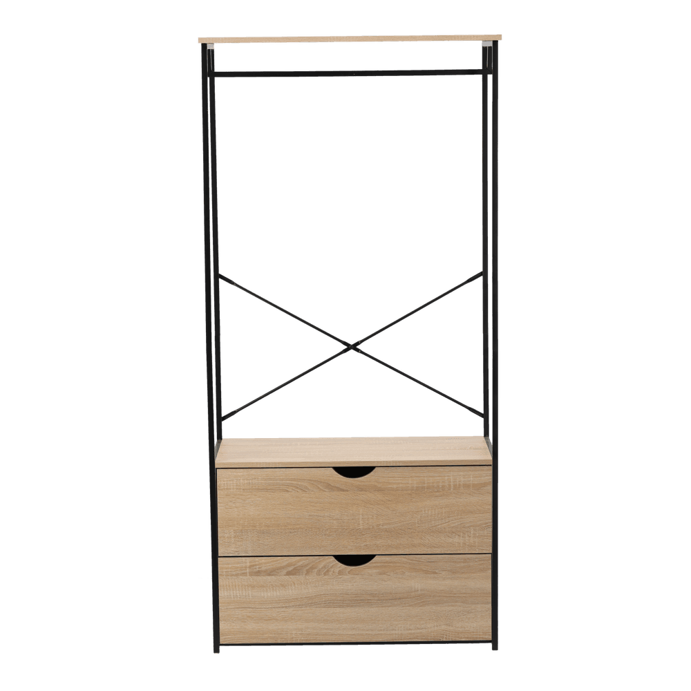 Industrielt klesstativ med 2 skuffer - 80 × 40 × 167 cm