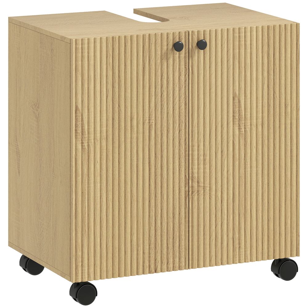 Servantskap med hjul og myklukkende dører - 60 cm