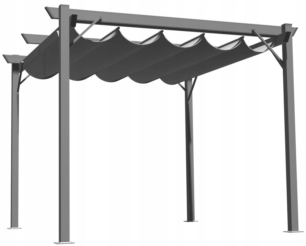 Pergola med vanntett takduk - 3x4 m