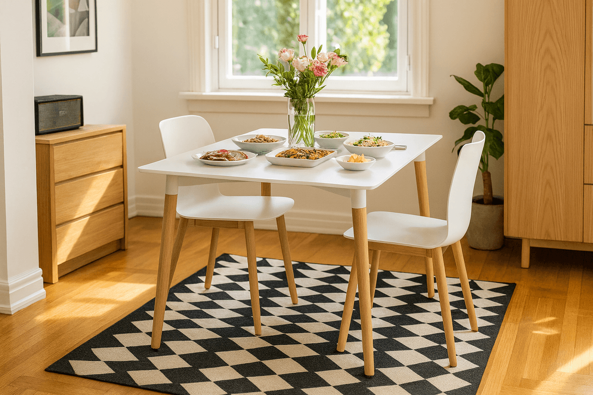 Rektangulært bord med treben - 120x80 cm