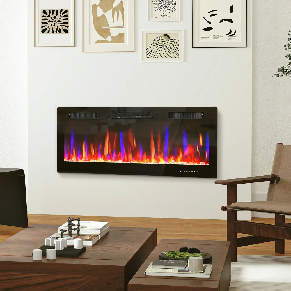 Elektrisk peis 1800W for veggmontering og innbygging