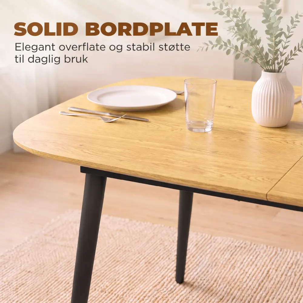 Uttrekkbart spisebord i eikefinish - 160-200 cm