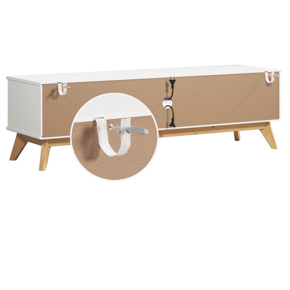 TV bord Borneo hvit/Natur 140x42x40cm