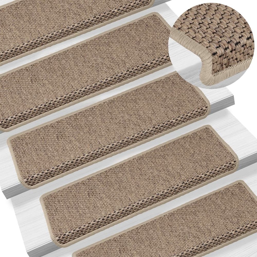 Selvklebende trappematter 15 stk 65x21 cm - sandfarge