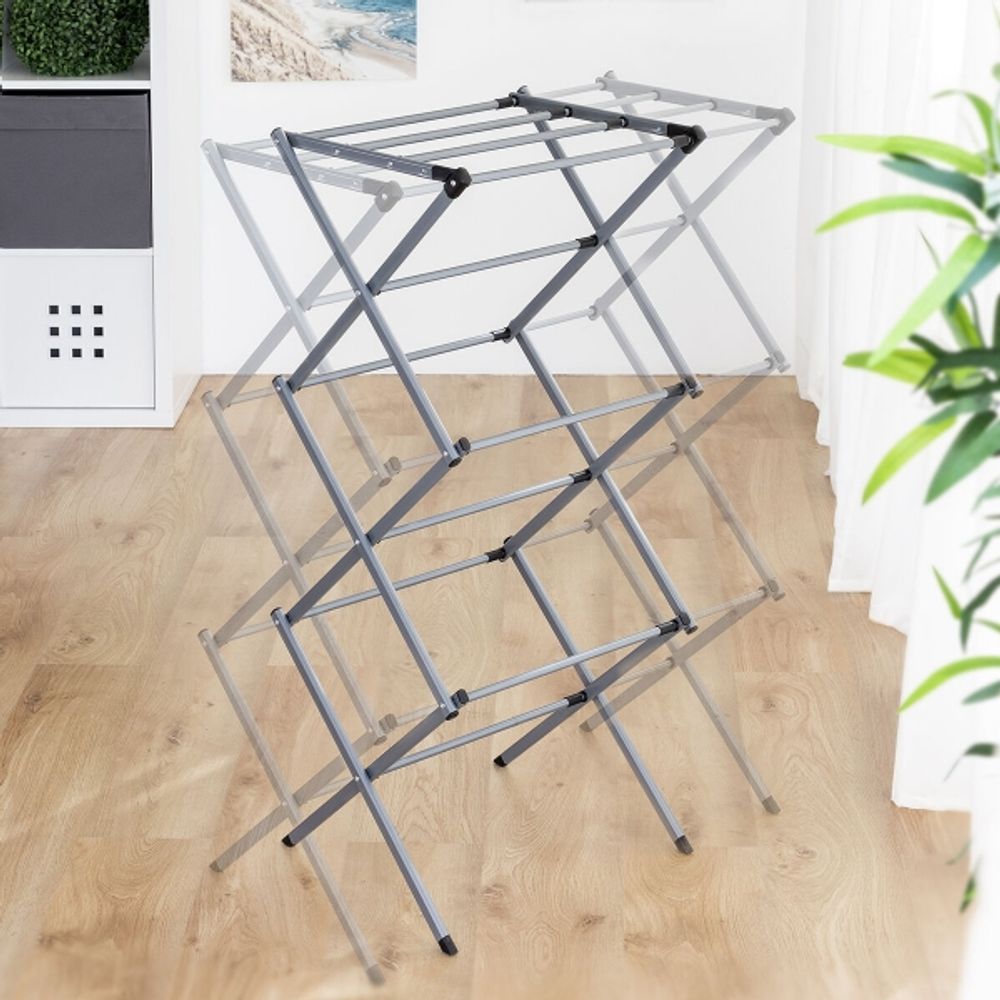 Tørkestativ sammenleggbar og utvidbar i metall