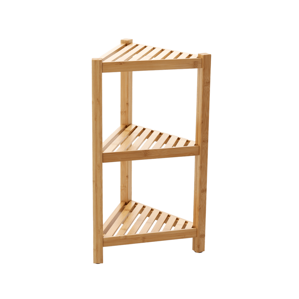 Hjørnehylle i bambus 3 nivåer - 34x34x60 cm