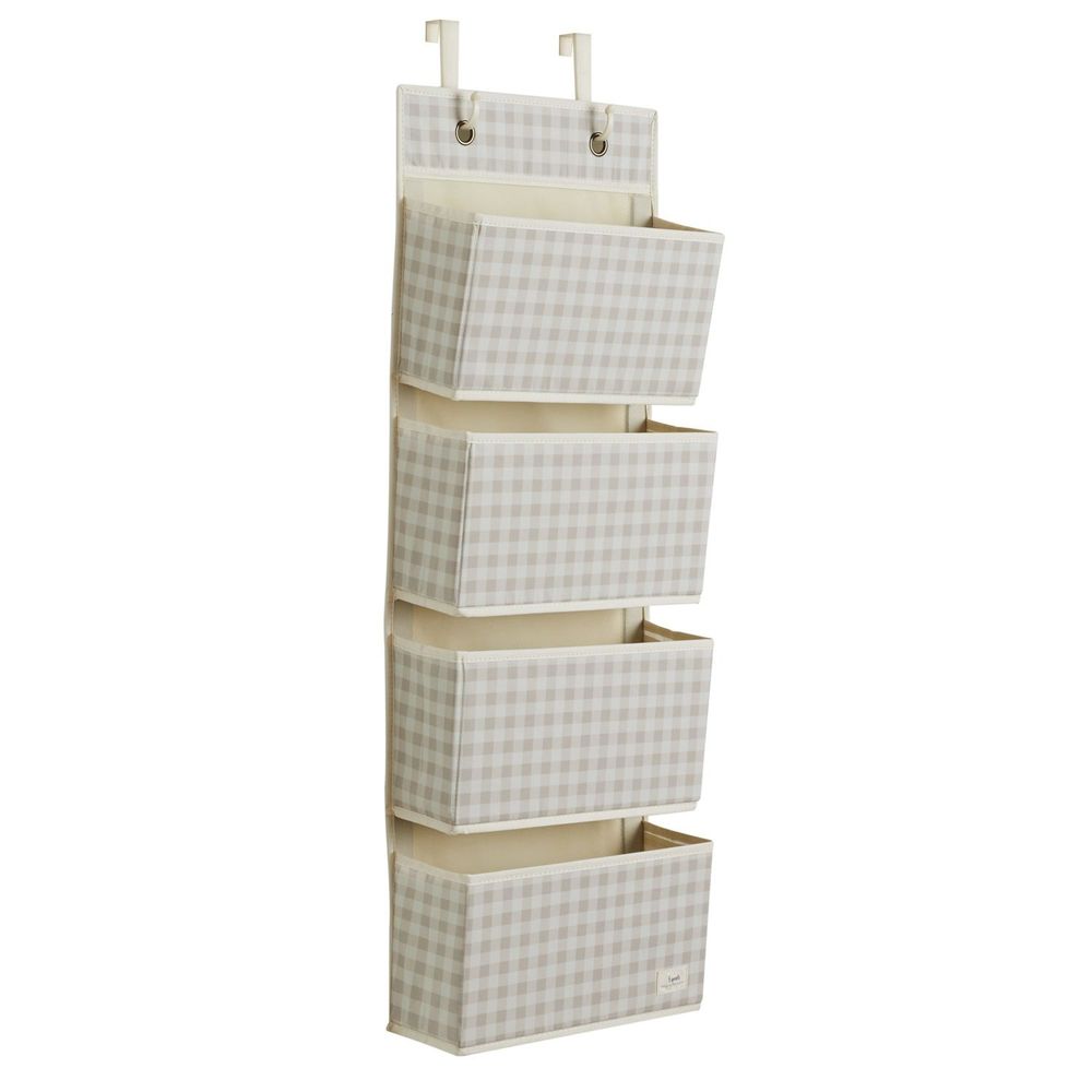 Dørhylle med kurver - Gingham beige