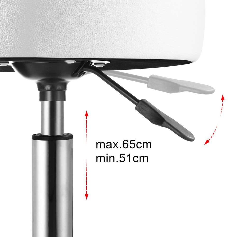 Hjulkrakk imitert skinn 360° roterbar fotstøtte - hvit