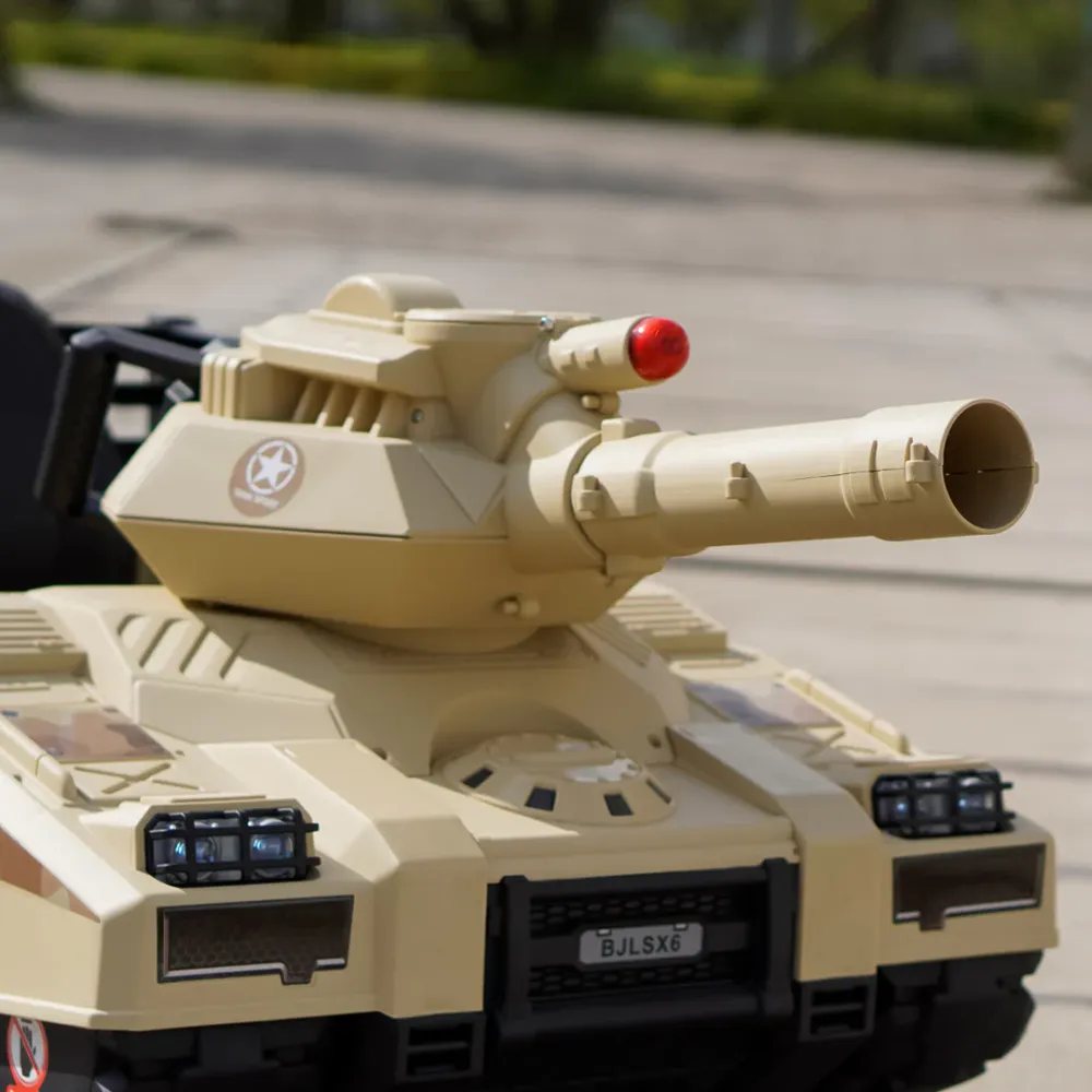 Elektrisk tank for barn 12 V med fjernkontroll og kanontårn