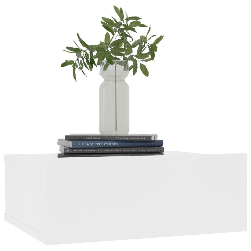 Veggmonterte nattbord 2 stk 40x30x15 cm - hvit