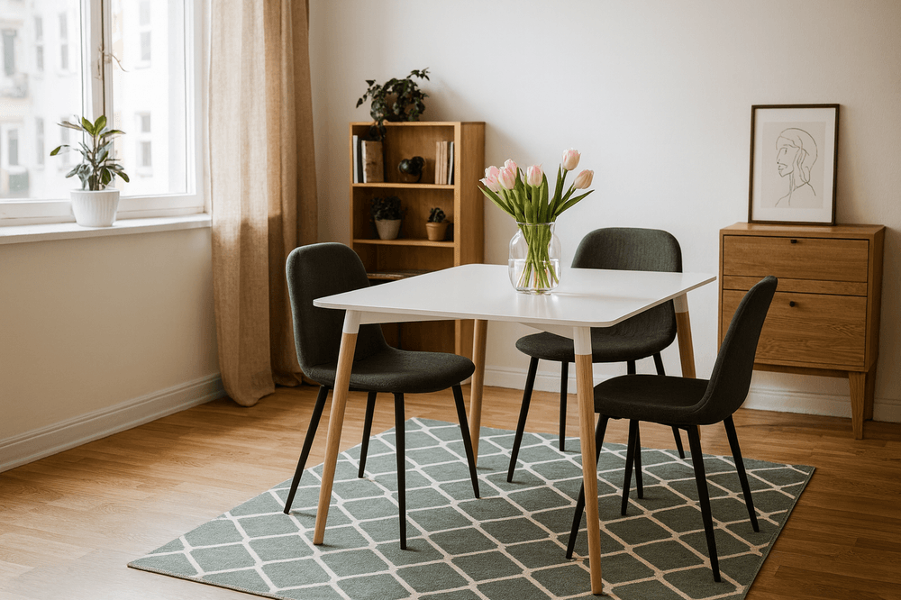 Rektangulært bord med treben - 120x80 cm