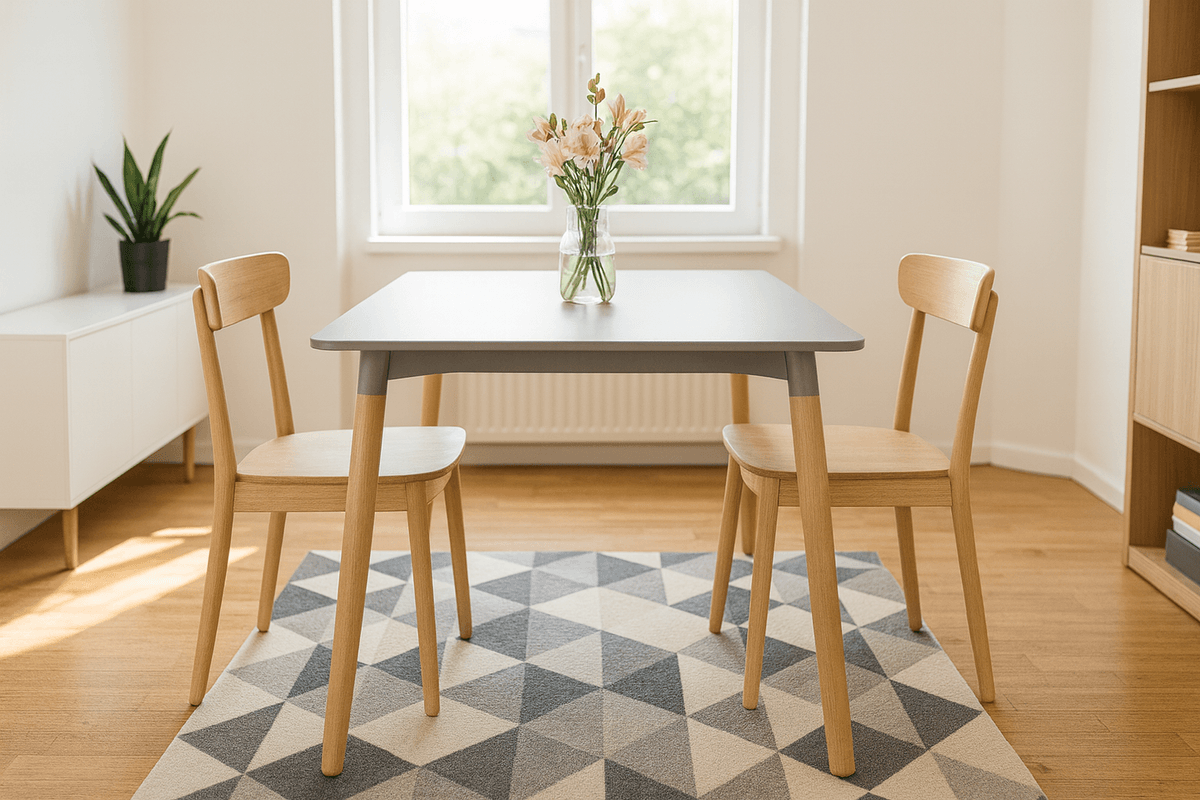 Rektangulært bord med treben - 120x80 cm