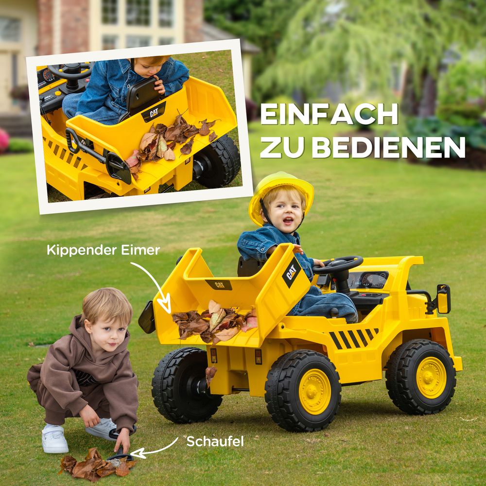 Caterpillar - Elektrisk dumper for barn 3-6 år - 12 v