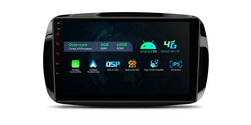 Android DAB+ bilstereo Smart Fortwo 9