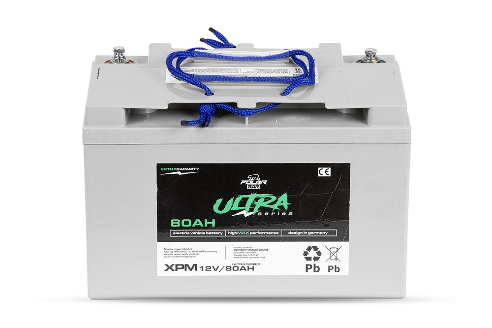 Polar Bär 12V 80Ah blygel XPM Batteri for elbil og transport