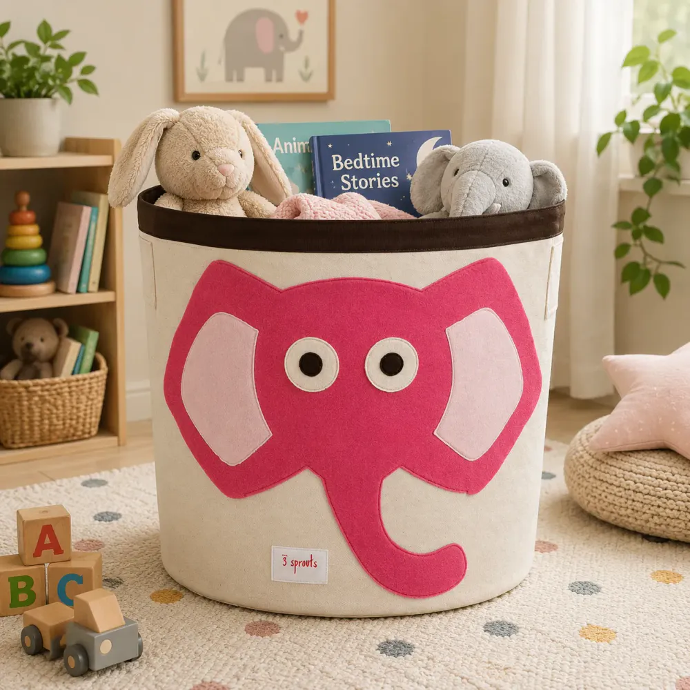 3 Sprouts oppbevaringskurv - Elefant