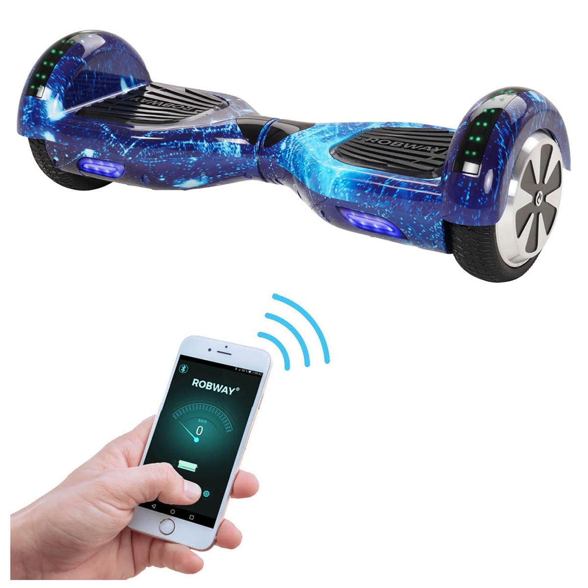 Hoverboard - Robway 700 w - Bluetooth - LED - fargevalg