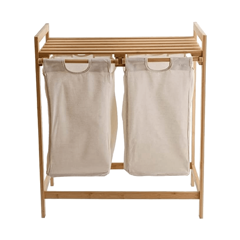 Bambus skittentøyskurv 64x33x73 cm med kurver