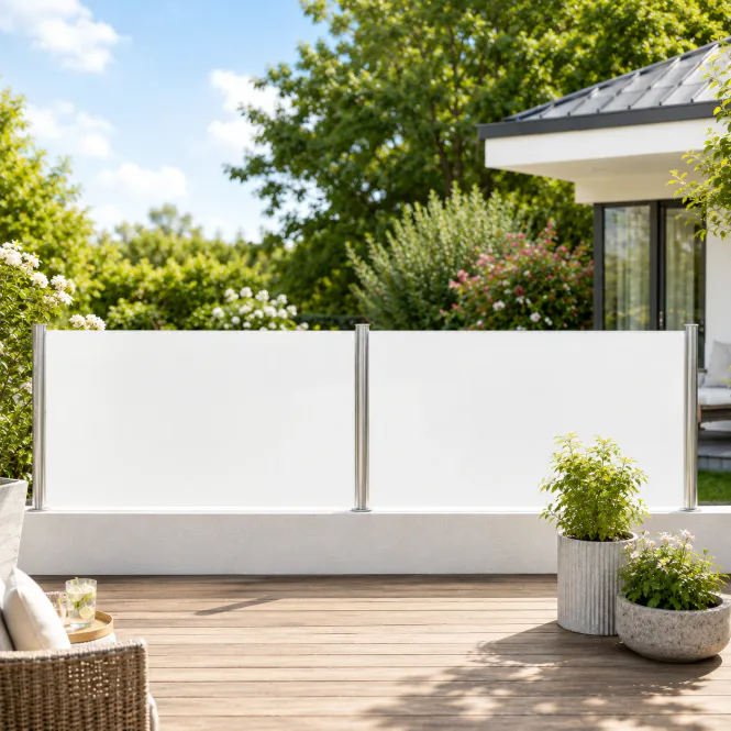 Hovedbilde Uttrekkbar dobbel sidemarkise  170x1200 cm - kremhvit