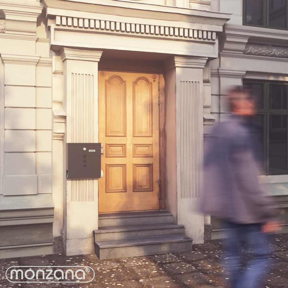 Moderne postkasse med avisrom antrasitt – monzana®