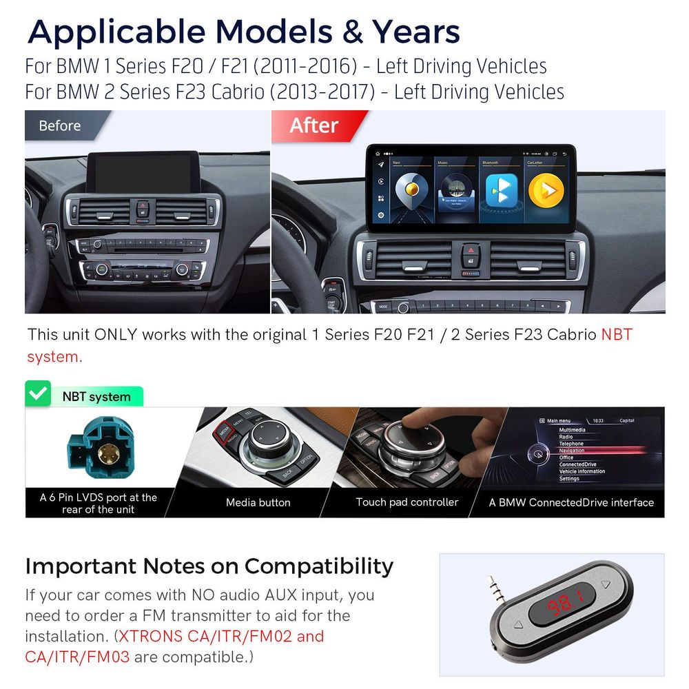Bilstereo - BMW 1 Serie | F20 | F21 | DAB+ | 12,3