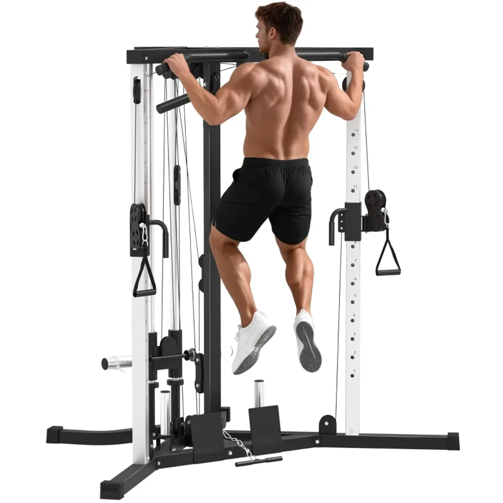 Multigym med kabeltrekk og pullupstang – 15 nivåer
