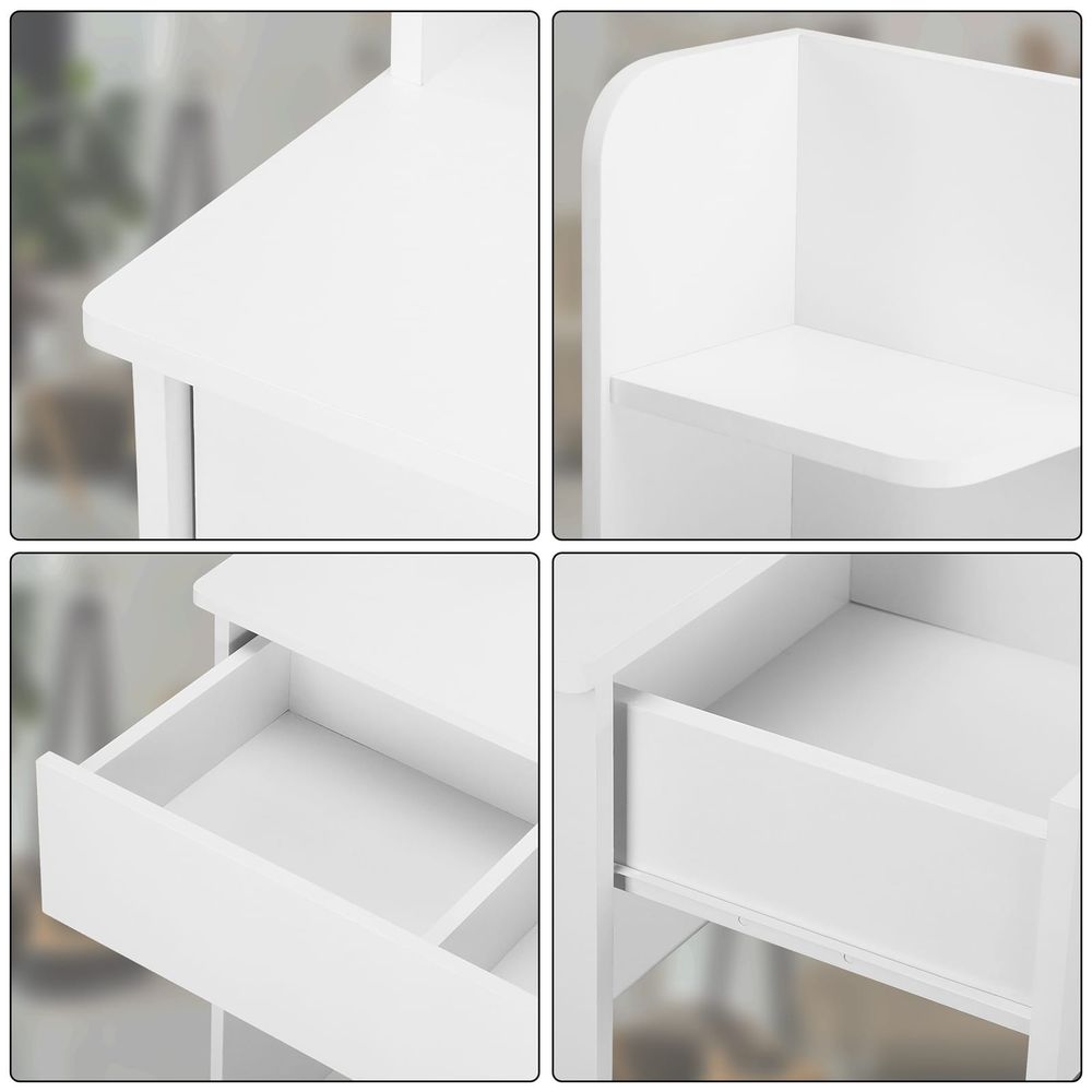 Sminkebord Lucia med LED-lys og sensor - 140x110x40cm
