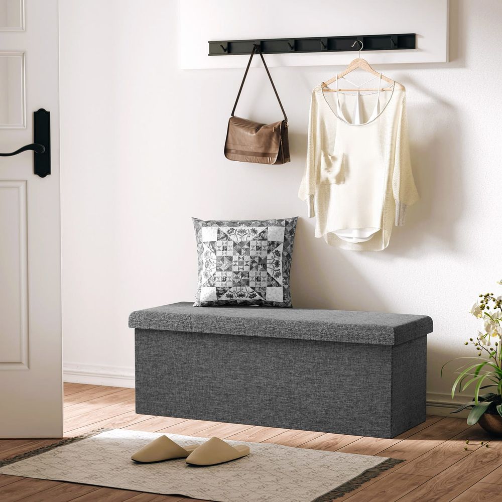 Benk 115x38x38cm oppbevaring - mørkegrå