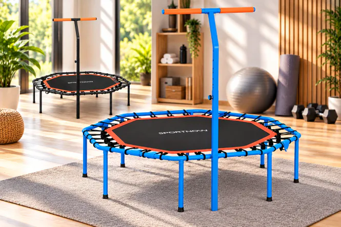 Hovedbilde Sammenleggbar fitness-trampoline med håndtak